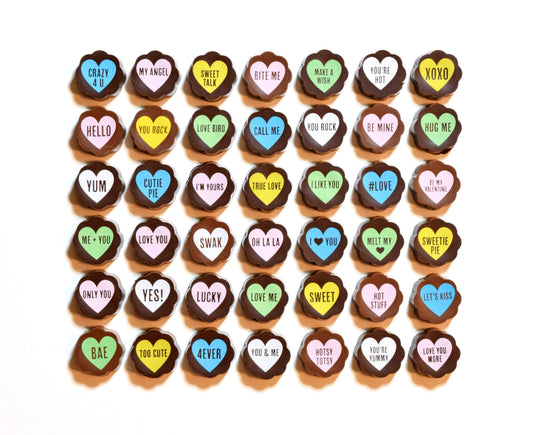 Chocolate Saying Hearts - Valentine