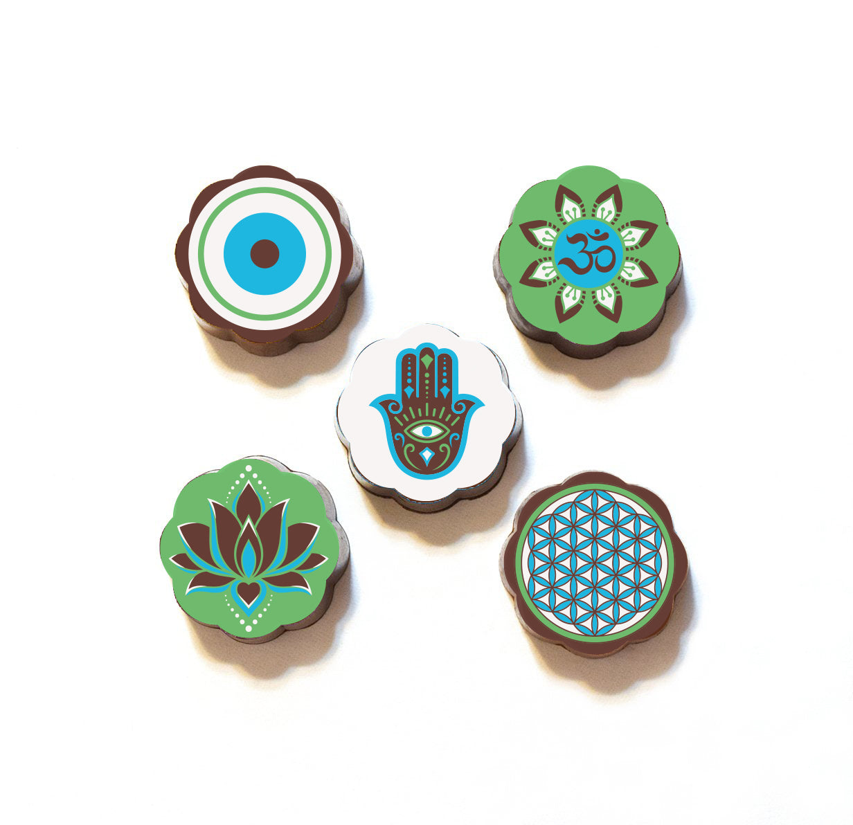 Hamsa, Eye, Lotus, Namaste, Mandala Chocolates